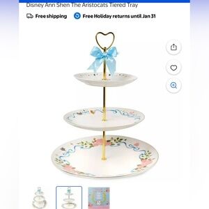 Disney the Aristocats three  teared tea tray with no bow